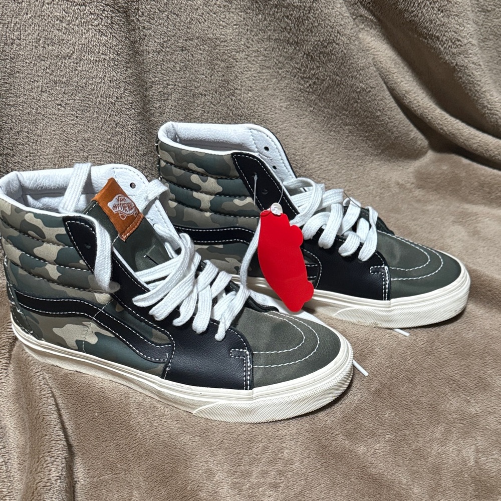 Vans Green and Black Camo High-Tops